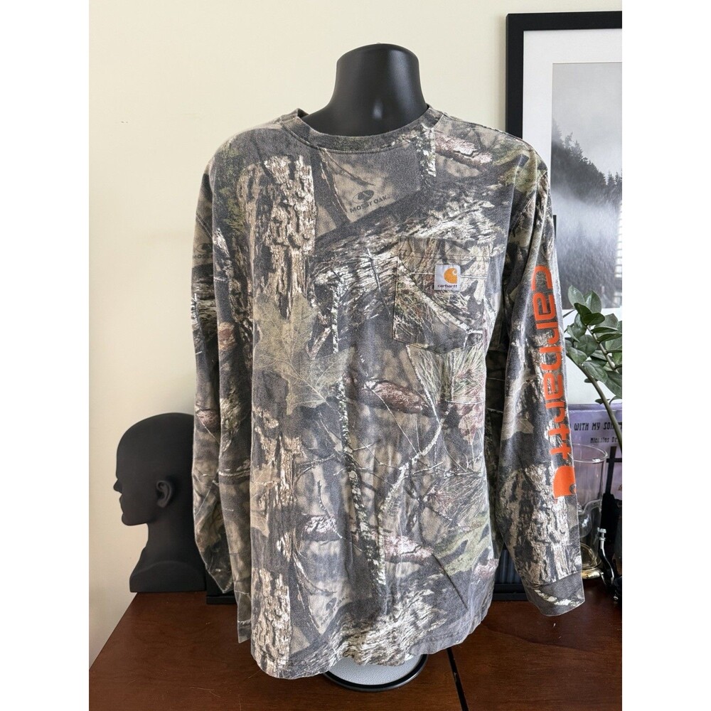 VTG Carhartt Camo Realtree Long Sleeve Pocket Shirt Mens XL Y2K